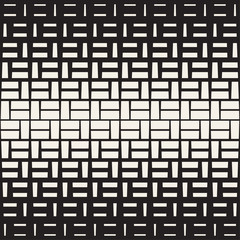Repeating Rectangle Halftone. Modern Geometric Lattice Texture. Vector Seamless Monochrome Pattern