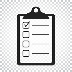 To do list icon. Checklist, task list vector illustration in flat style. Reminder concept icon on isolated background. Simple business concept pictogram.