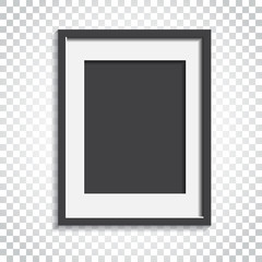 Realistic photo frame on isolated background. Pictures frame vector illustration. Simple business concept pictogram.
