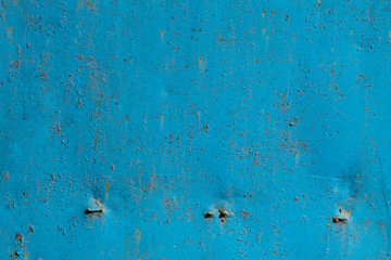 Blue rusty metal texture. Grunge abstract background