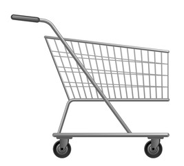 Shopping cart on a white background