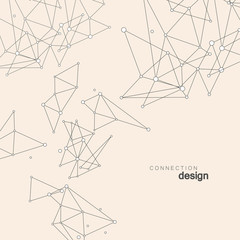 Abstract Network Background with Dots and Lines. Geometric Connection Structure