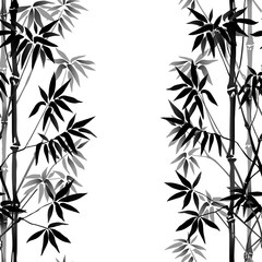 Obraz premium Bamboo Seamless Vertical Border
