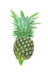 Closeup Pineapple on White Background, Clipping Path