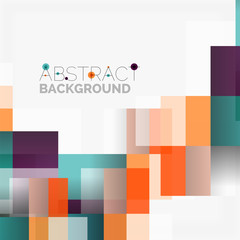Abstract blocks template design background, simple geometric shapes on white, straight lines and rectangles