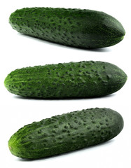 Fresh cucumber isolated on white