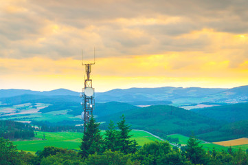 Antenna at the top of the mountain