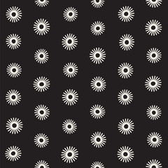 Vector seamless sunburst shapes freehand pattern. Abstract background with round brush strokes. Hand drawn texture