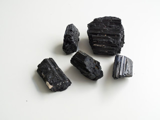 Black Tourmaline top view for crystal therapy treatments and reiki