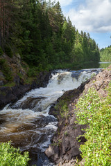 The Kivach cascade waterfall. It is located on the Suna River in the Kondopoga District, northern Karelia, Russia