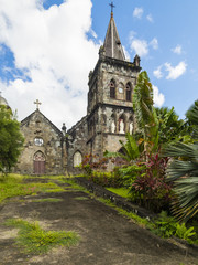 Fototapeta na wymiar Karibik, kleine Antillen, Departement Guadeloupe, Dominica, Hauptstadt Roseau, historische Kathedrale 