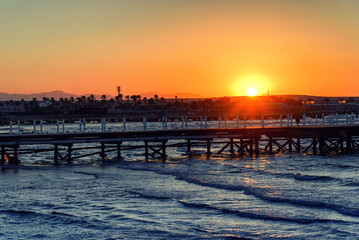 Obraz premium Sunset on the Egyptian coast