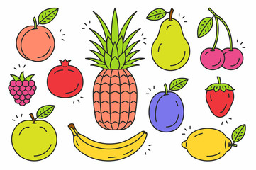 fruits icon set