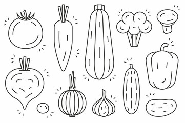 Vegetables icon set