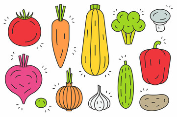 Vegetables icon set