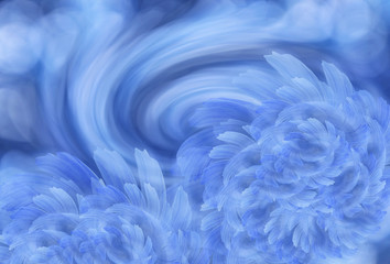 Fototapeta premium Abstract blue-white background with blue peony flowers. Flower Arrangement. Nature.