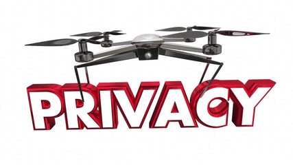 Privacy Intrusion Security Violated Drone Flying Carrying Word 3d Animation
