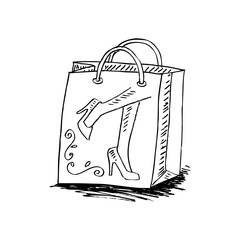 Sketchy of Shopping paper bag.