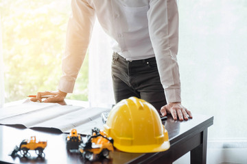 Young asia engineer working in office