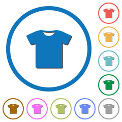 T-shirt icons with shadows and outlines