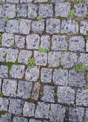 Old stone wall or cobblestone road