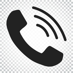 Phone icon vector, contact, support service sign on isolated background. Telephone, communication icon in flat style. Simple business concept pictogram.