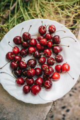 Group od delicious fresh cherries