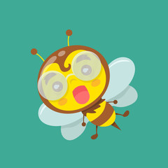 Cute bee cartoon vector isolated.