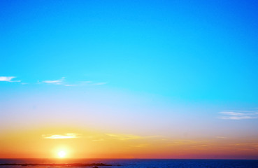 atardecer en la bahía de Cádiz. Andalucía. España