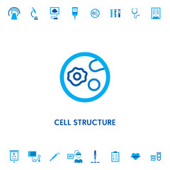 Cell Structure Microscope Vector Icon