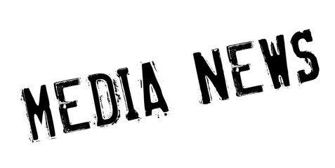 Media News rubber stamp. Grunge design with dust scratches. Effects can be easily removed for a clean, crisp look. Color is easily changed.