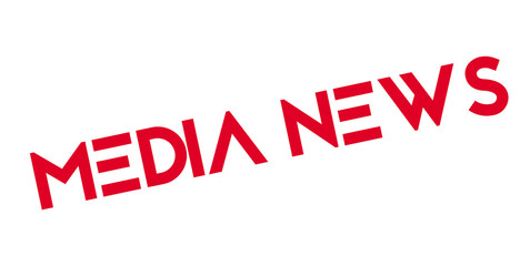 Media News rubber stamp. Grunge design with dust scratches. Effects can be easily removed for a clean, crisp look. Color is easily changed.