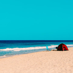 Fototapeta na wymiar Beach. Canary Islands. Vacation. Minimal