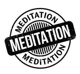 Meditation rubber stamp. Grunge design with dust scratches. Effects can be easily removed for a clean, crisp look. Color is easily changed.