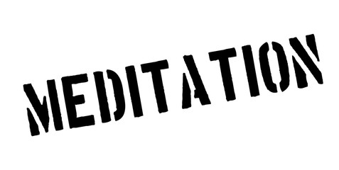 Meditation rubber stamp. Grunge design with dust scratches. Effects can be easily removed for a clean, crisp look. Color is easily changed.