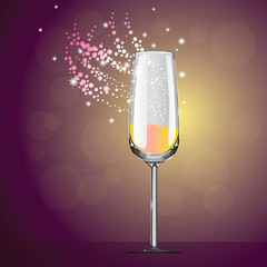 Celebration wine glass. A party. 