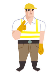 Worker giving instructions pose