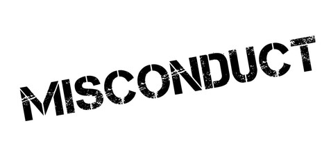 Misconduct rubber stamp. Grunge design with dust scratches. Effects can be easily removed for a clean, crisp look. Color is easily changed.
