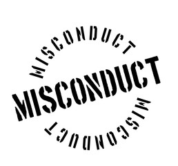 Misconduct rubber stamp. Grunge design with dust scratches. Effects can be easily removed for a clean, crisp look. Color is easily changed.