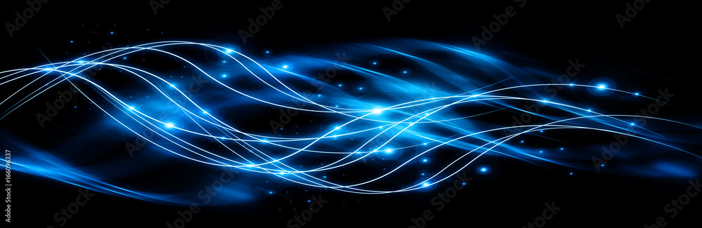 Poster abstract background with connected lines and dots for your design. smooth lines, beautifully intertw