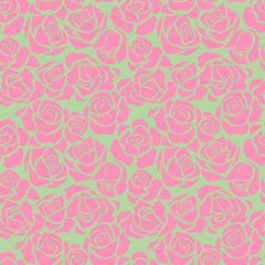 Seamless patternwith pink roses