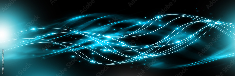 Poster abstract background with connected lines and dots for your design. smooth lines, beautifully intertw
