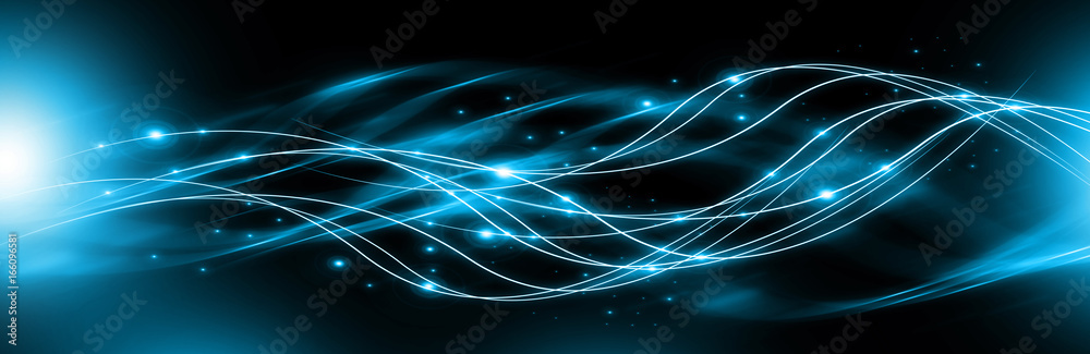 Poster abstract background with connected lines and dots for your design. smooth lines, beautifully intertw