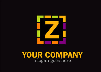 Z alphabet letter mosaic vector design