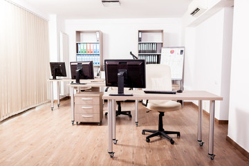 Empty modern business office. Interior design. Open space