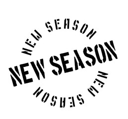 New Season rubber stamp. Grunge design with dust scratches. Effects can be easily removed for a clean, crisp look. Color is easily changed.