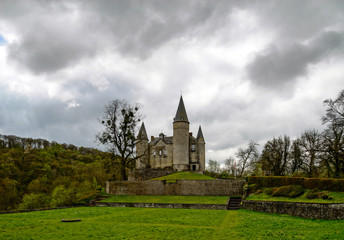 Obraz premium Beautiful old castle in Belgium, springtime