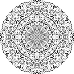 Outline pattern. Circular vintage vector ornament. Mandalas.