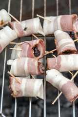 barbecue with delicious grilled meat on grill