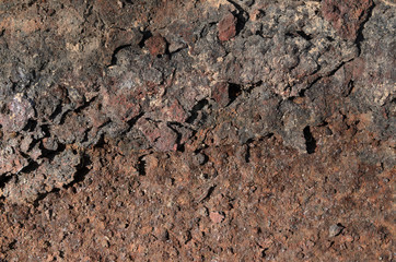 iron is covered with crust of rust